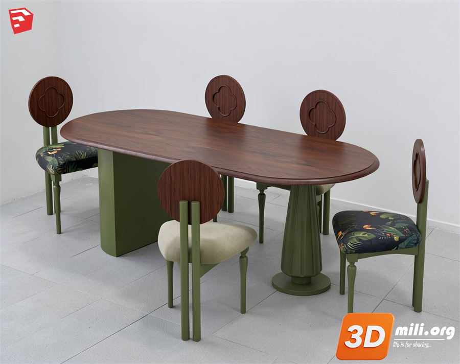 Dining Table Set Skp Files